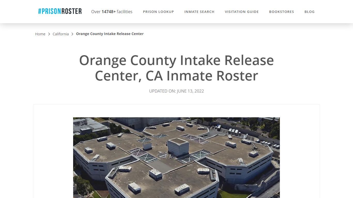 Orange County Intake Release Center, CA Inmate Roster